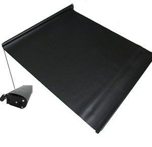 Shade - Roller - Night Only - 26" x 37" - Value Line - 3 Ply - Black Linen Embossed Vinyl/Keyhole Bottom Hembar - No Dial