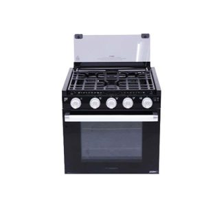 Range - 17" - 2 in 1 Range/Oven - 3 Burner - LED Light - Black - w/Silver Handle - Glass Door - w/Stamped Grates - w/Silver Knobs - Color Changing Knobs - FGR17G3A2-BG