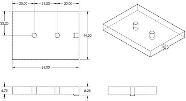 Tank - Fresh Water - 44 1/2" x 61" x 6 3/4" - .125 Poly - White