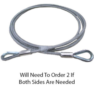 Garage - Ramp Door - Patio Door Wire Cables - w/Thimbles - Plastic Coated - 120" 1/4" - 1/4" 7 x 19