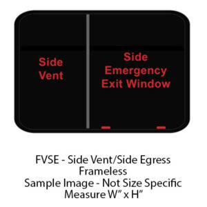 Window - 48" x 22" - FVSE - Gray 20 - Temp - Black - w/Screen - Frameless - F300-43328