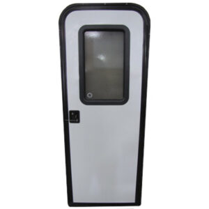 Entrance - Door - RH - 26" x 70" - Rad - Smooth -  Blk Frame/Blk Window - Friction Hinge