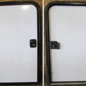 Entrance - Door - 24" x 43 1/4" - LH - Rad - 5051RC - Polar White Ext - Blk Lock - Pebbled Int