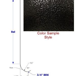 Skirt - Metal - 030 - 23 3/8" x 142" - 2" Rad - D-4 - Black - TP - SE