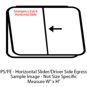 Window - 48" x 22" - Full Exit - Horizontal Slider - Passenger - Dark Glass - Temp - Black Frame - 2" Ring