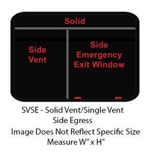 Window - 60" x 40" - SVSE - Grey 20 - Temp - Black - w/Screen - Frameless - F300-43276