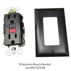 Recept - GFI - Self Test - 15A - 125V - Black - w/Cover - Cooper #SGF15BK