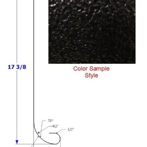 Skirt - Metal - 030 - 19 1/2" x 168" - 2" Rad - H D-126 - Black - TP - SE