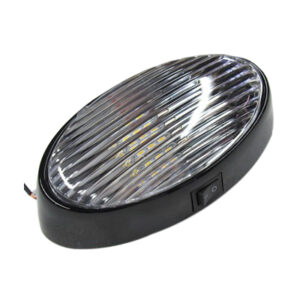 Light - Porch - Oval - Black - Clear Lens - w/Switch - w/B7045 LED Bulb