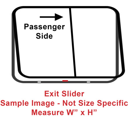 Window - 60" x 29" - Full Exit Slider - Dark Glass - Temp - Black Frame - 1 7/8" Ring