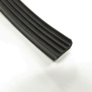 Seal - .50"W x .30"H - Rectangle - Ribbed - Black - 500'/RL