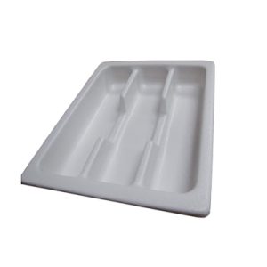 Tray - Silverware - 8 1/2" x 10 3/4" - 3 Pocket - White