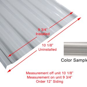 Siding - 024 - 12" x _________ Order Per Lineal Foot - 1MDM SL - Met. Silver - CS INDIANA ONLY