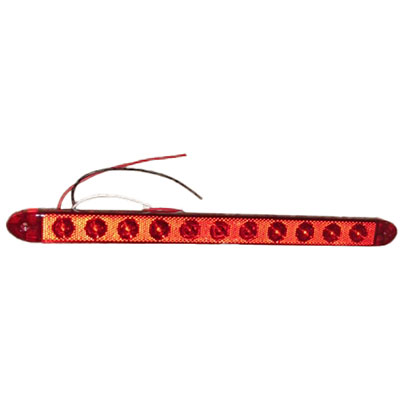 Light - Tail - 16" - Slim Low Profile - Red Reflector - No Chrome Bezel - Stop/Tail/Turn