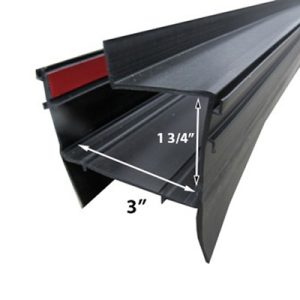 Seal - Double Wiper - Wall Jamb - 1.375" x 96" - Tri-Extruded - Black