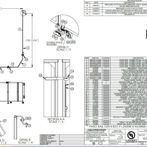 Garage - Ramp Door - Patio Railing Kit - 91 1/4" W x 94" H - GEN 2 - LADD