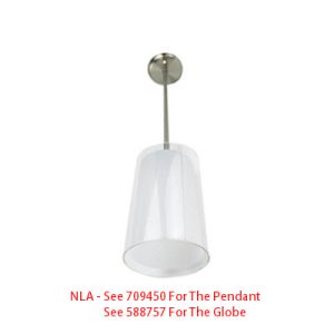 Light - Pendant - 11.3" - Stationary - 12V - w/4 3/8" Dia Glass - Nickel