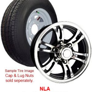 Tire - Sterling - ST225/75R15 LRD - 15" x 6" - 6H 5.5 - Sport - Black Jaguar Aluminum Wheel