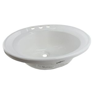 Sink - Lavatory - 14" x 17" - Oval - 3 Hole - Thermoform - White