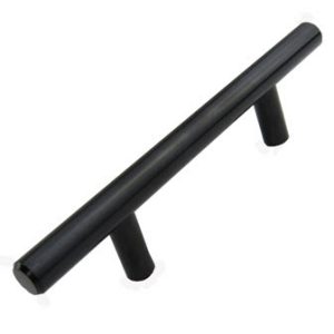 Door - Pull - 6" OL x 3" CC - Bar - 0.6mm Hollow SS -  Matte Black