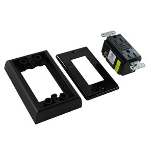 Recept - GFCI - Self Test - 15A - 125V - Black - w/Extension