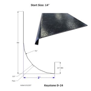 Skirt - Metal - 030 - 14" x 120" - 2" Rad - D-24 - Black - SE