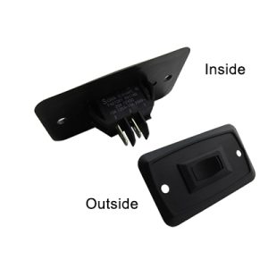 Switch - Momentary - 12V - 1 Gage - On/Off - w/Plate - Black - Sigma - 7115-193