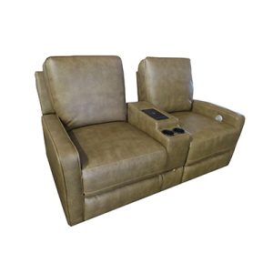Sofa - Theater Seat - 62" - Heat/Massage/USB/Phone Charger - Ashley - w/Pull out Drawer - w/Cup Holders-Plastic - Tovar Cafe - Import
