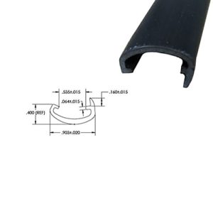 Trim - Screw Cover - Flexible - w/Leg - Black - 200'/Bx