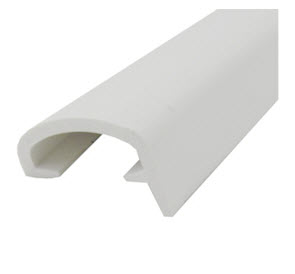 Trim - Vinyl  - Screwless - Polar White - w/Offset Leg - UV Inhibitor - Fungicide - 200'/rl