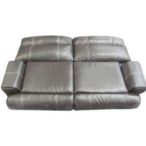 Sofa - Jacknife - Espresso III/Sandlewood/Titanium - 60" - Baltimore Seal - w/Tan Topstitch