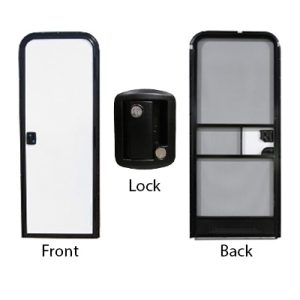 Entrance - Door - RH - 28" x72" - FB-BH - Polar White - PWCAU - ISPL - BKG - 3H - NOW - BSCD - BKP - NT - BLKSLD - No Window