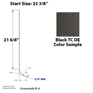 Skirt - Metal - 030 - 23 3/8" x 142" - 2" Rad - D-4 - Black - TC - DE