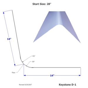 Skirt - Metal - 030 - 28" x 168" - 3"Rad - D-1 - Polar White Text Poly