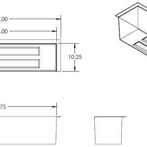 Box - Storage - 10 1/2" x 10 1/2" x 44" - Black Poly - Replaces 150960
