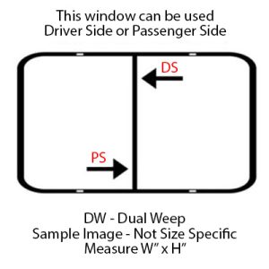 Window - 18" x 15" - DW - Grey 20 - Temp - Black Frame - 8800 Series - 8800-44058