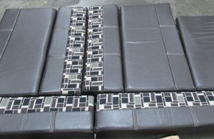 Cushion - U Dinette - Mackinac - 93" - CTS15BH - Split Back - Monochrome Sahara/Baltimore Seal