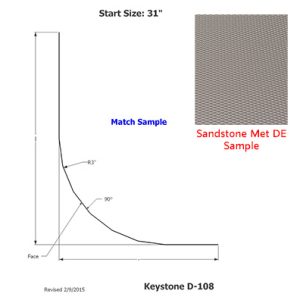 Skirt - Metal - 030 - 31" x 195" - 3" Rad - D-108 - Sandstone Met - DE